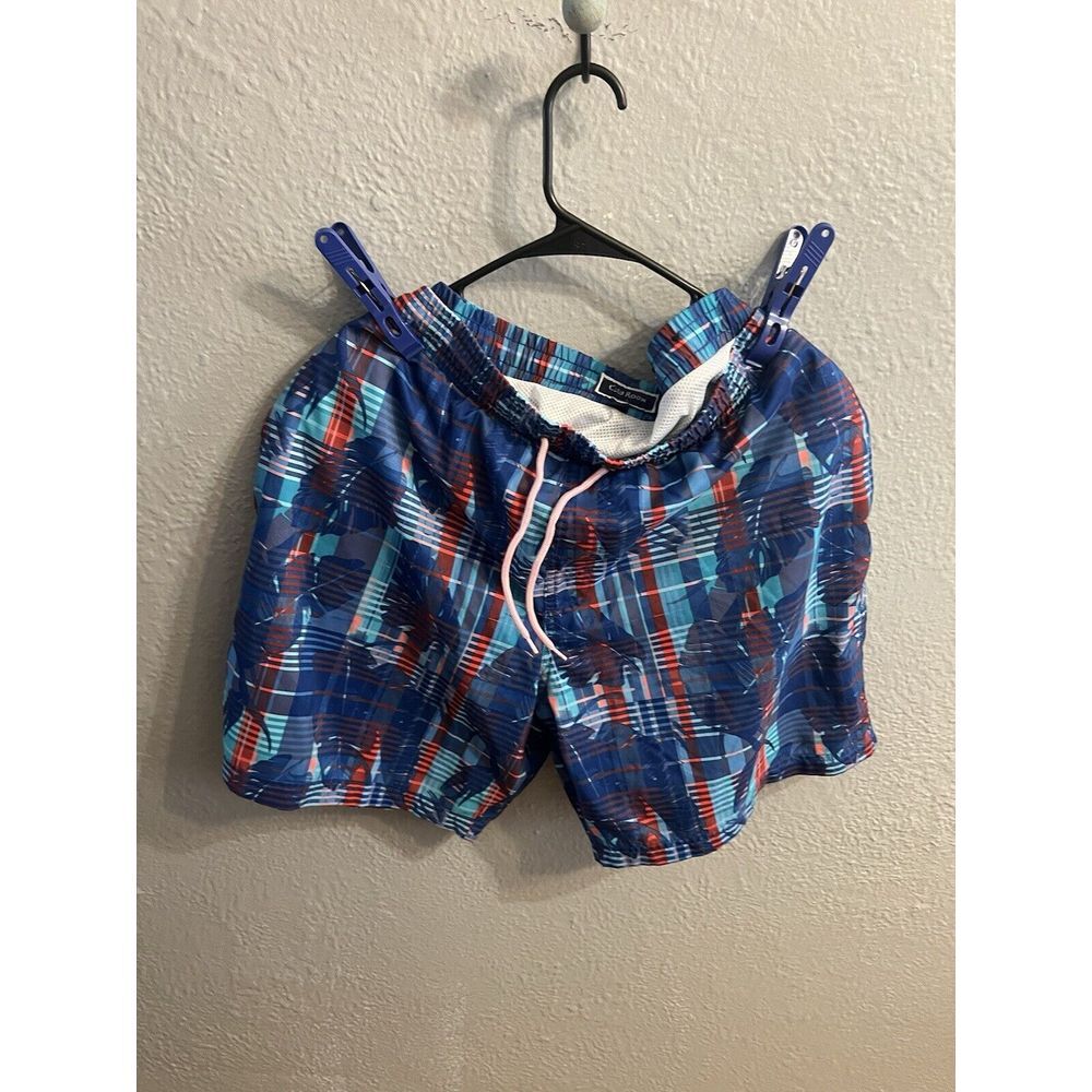 Club‎ Room Men's Tropicsl Red White Swim Trunks XL